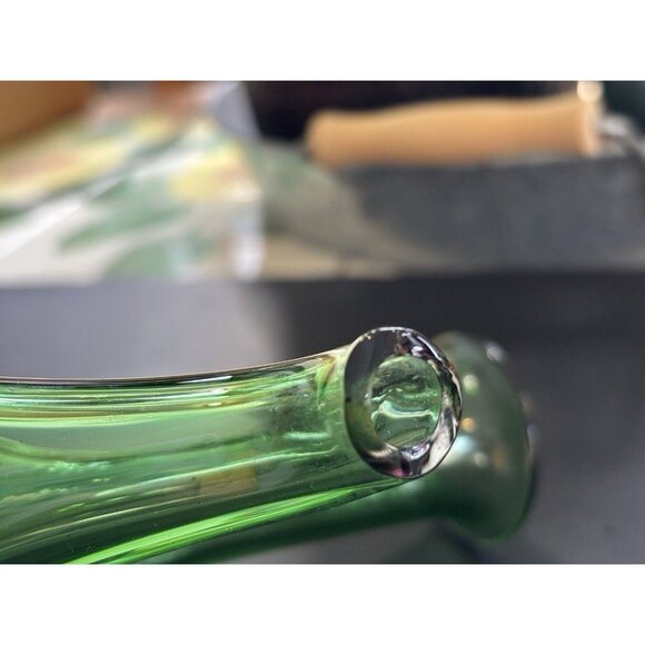 Vintage Hand Blown Italian Green Glass DecanterCarafe,Chamber Chiller & stopper - Picture 13 of 16